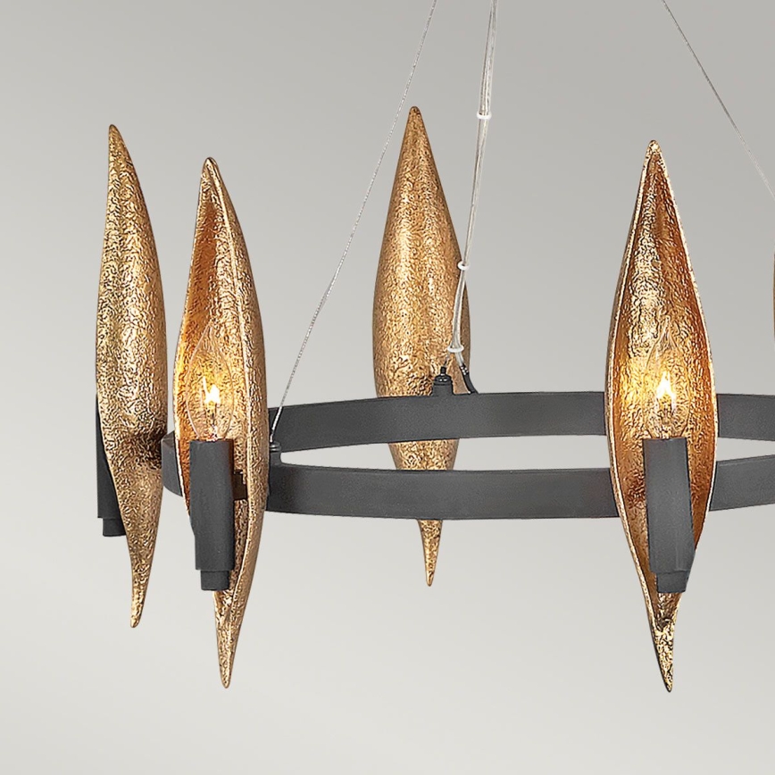 Quintiesse - Hängeleuchte an Kabel WILLOW 6xE14/40W/230V Ø 61 cm gold/schwarz