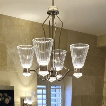 Quintiesse - Suspension LED pour salle de bains sur tige KAYVA LED/24W/230V IP44 chrome brillant