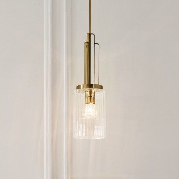 Quintiesse - Suspension sur tige KIMROSE 1xE27/60W/230V Ø 17,8 cm dorée