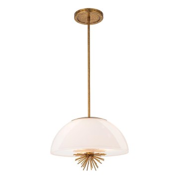 Quoizel - Deckenleuchte an Stange STARING 3xE14/40W/230V d 45,7 cm golden/Patina/weiß
