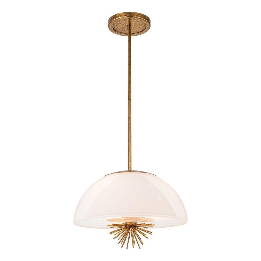 Quoizel - Deckenleuchte an Stange STARING 3xE14/40W/230V d 45,7 cm golden/Patina/weiß