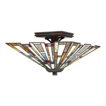 Quoizel - Lampada da soffitto Tiffany MAYBECK 2xE27/60W/230V