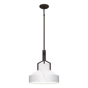 Quoizel - Lampadario a stelo BRECKEN 2xE27/60W/230V nero/effetto marmo