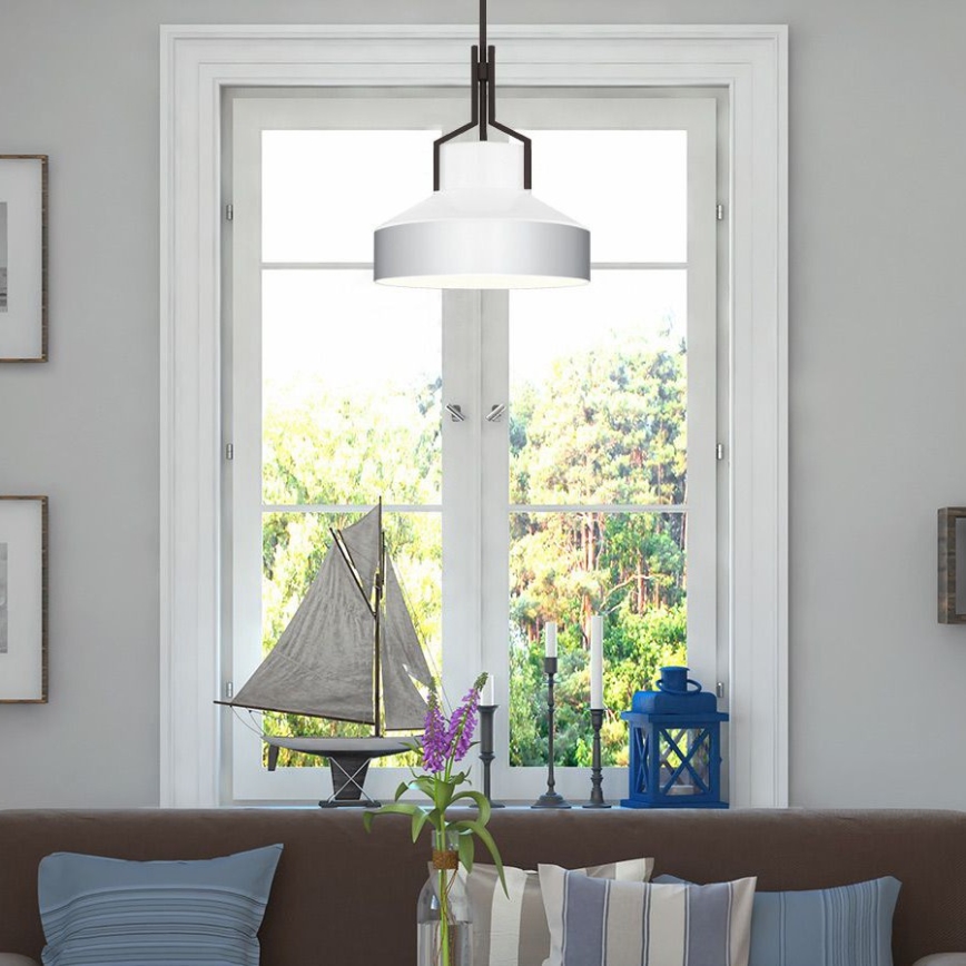 Quoizel - Pendelleuchte BRECKEN an Stange 2xE27/60W/230V schwarz/weiß