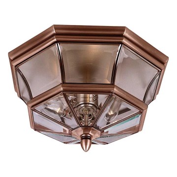 Quoizel - Plafonnier d'extérieur NEWBURY 3xE14/60W/230V IP44 cuivré