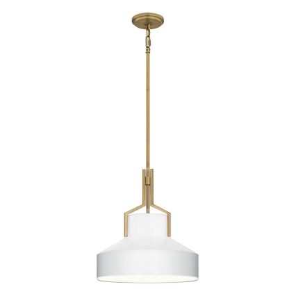 Quoizel - Suspension sur tige BRECKEN 2xE27/60W/230V doré/blanc