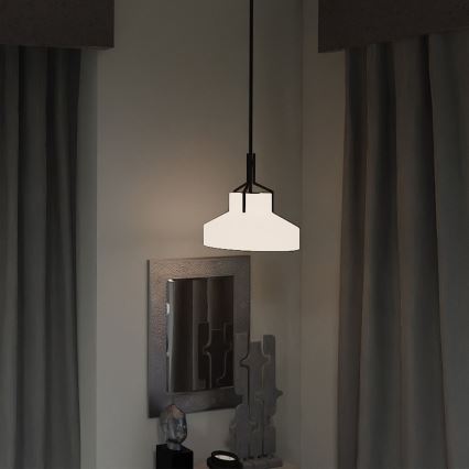 Quoizel - Lampadario a stelo BRECKEN 2xE27/60W/230V nero/effetto marmo