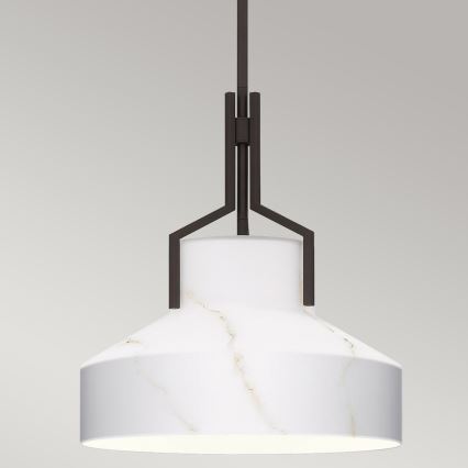 Quoizel - Lampadario a stelo BRECKEN 2xE27/60W/230V nero/effetto marmo