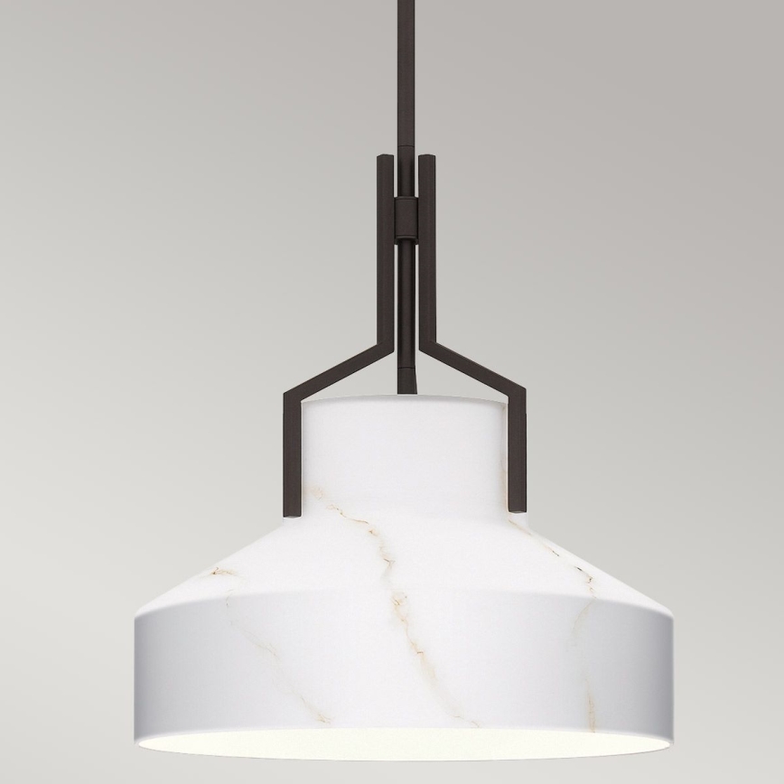 Quoizel - Lampadario a stelo BRECKEN 2xE27/60W/230V nero/effetto marmo