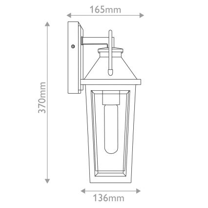 Quoizel - Outdoor-Wandleuchte BUCKLEY 1xE27/40W/230V IP44 schwarz