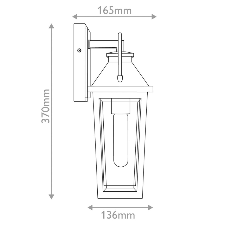 Quoizel - Outdoor-Wandleuchte BUCKLEY 1xE27/40W/230V IP44 schwarz