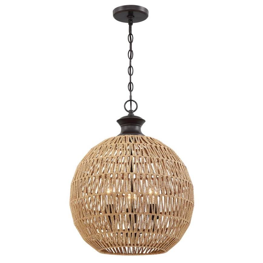 Quoizel - Lampadario a sospensione con catena CASABLANCA 3xE27/60W/230V marrone