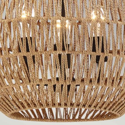 Quoizel - Lampadario a sospensione con catena CASABLANCA 3xE27/60W/230V marrone