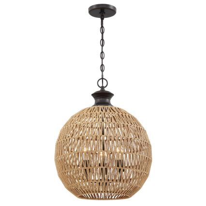 Quoizel - Lustre suspendu à chaîne CASABLANCA 3xE27/60W/230V marron