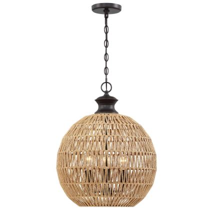 Quoizel - Lustre suspendu à chaîne CASABLANCA 3xE27/60W/230V marron