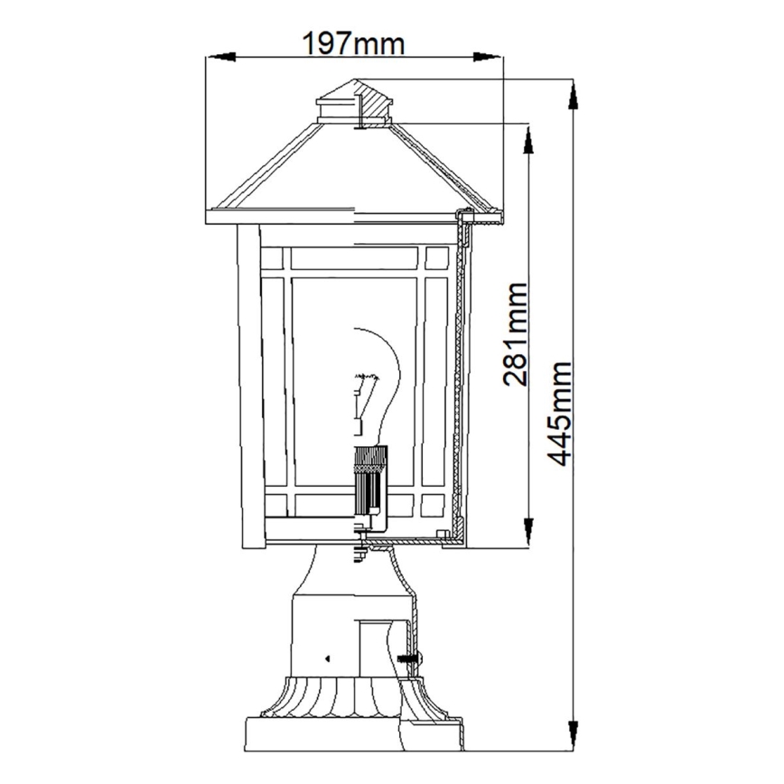 Quoizel - Lampada da esterno CEDAR POINT 1xE27/60W/230V IP44