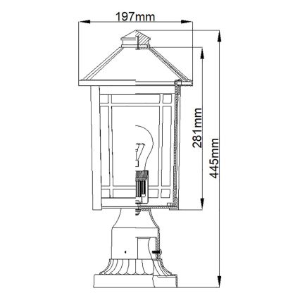Quoizel - Lampe extérieure CEDAR POINT 1xE27/60W/230V IP44
