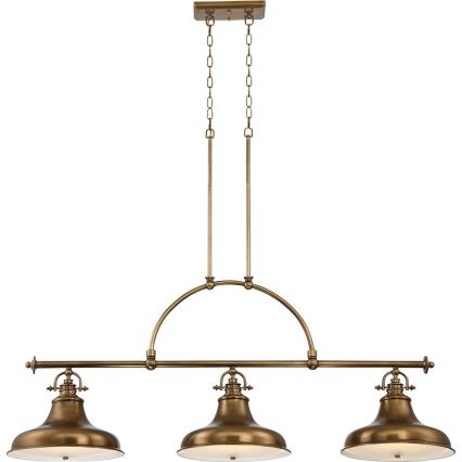 Quoizel - Lampadario a sospensione con catena EMERY 3xE27/100W/230V ottone