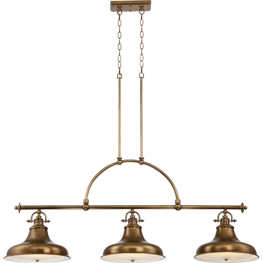 Quoizel - Lampadario a sospensione con catena EMERY 3xE27/100W/230V ottone