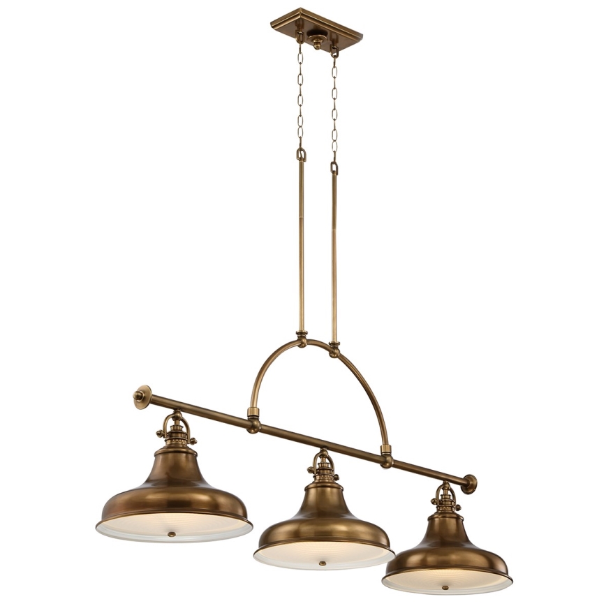 Quoizel - Lampadario a sospensione con catena EMERY 3xE27/100W/230V ottone