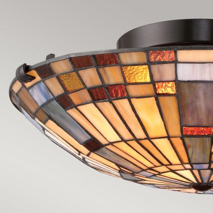 Quoizel - Deckenleuchte Tiffany INGLENOOK 2xE27/60W/230V Ø 40,7 cm