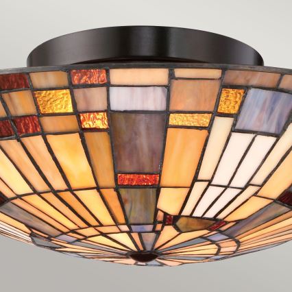 Quoizel - Deckenleuchte Tiffany INGLENOOK 2xE27/60W/230V Ø 40,7 cm