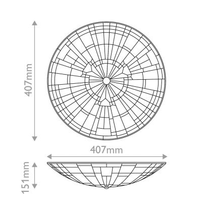 Quoizel - Plafoniera Tiffany INGLENOOK 2xE27/60W/230V, diam. 40,7 cm