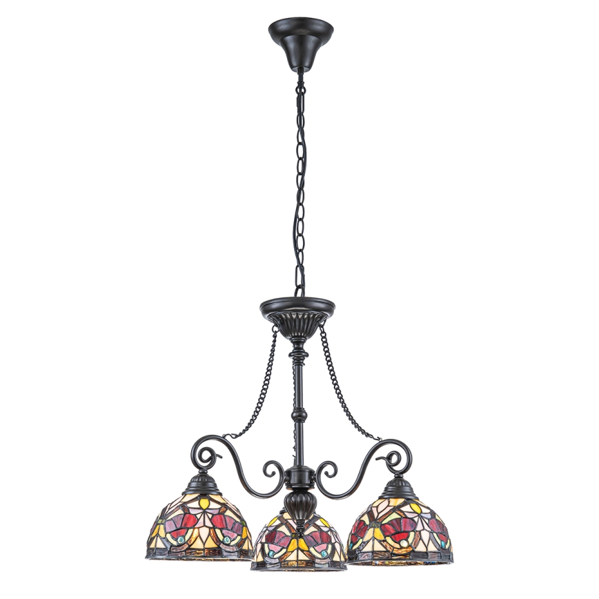 Quoizel - Kronleuchter an Kette Tiffany LARISSA 3xE27/60W/230V Ø 63,6 cm