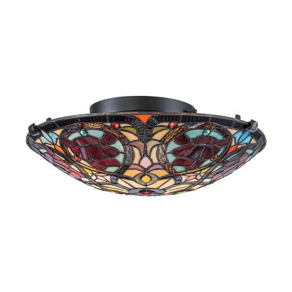Quoizel - Plafonnier Tiffany LARISSA 2xE27/40W/230V Ø 41,2 cm
