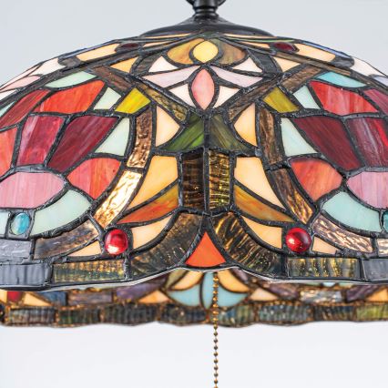 Quoizel - Lampadario a catena Tiffany LARISSA 3xE27/60W/230V Ø 38,5 cm