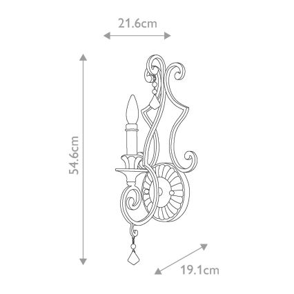 Quoizel - Applique murale MARQUETTE 1xE14/60W/230V bronze
