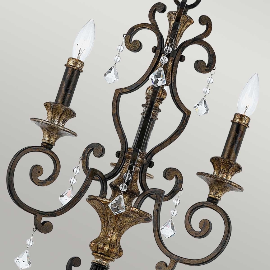 Quoizel - Kronleuchter MARQUETTE mit Kette, 3xE14/60W/230V, Bronze