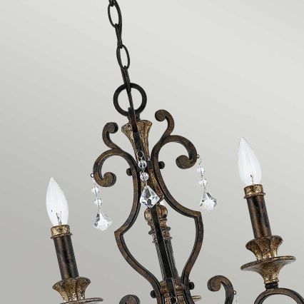 Quoizel - Lampadario a catena MARQUETTE 3xE14/60W/230V bronzo