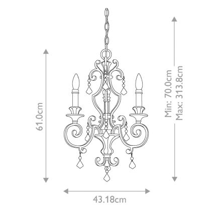 Quoizel - Lampadario a catena MARQUETTE 3xE14/60W/230V bronzo