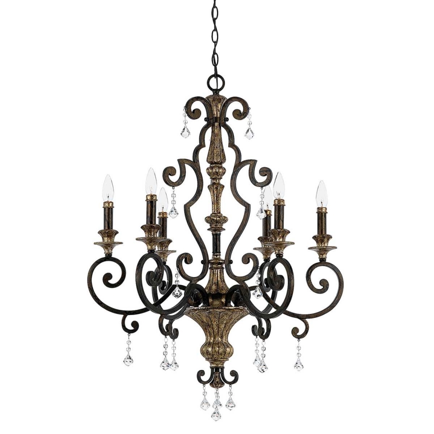 Quoizel - Kronleuchter an Kette MARQUETTE 6xE14/60W/230V bronzefarben
