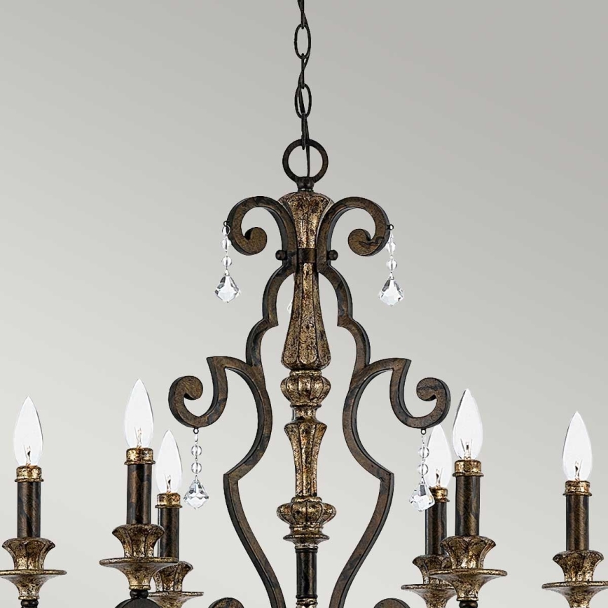 Quoizel - Lustre à chaîne MARQUETTE 6xE14/60W/230V, finition bronze
