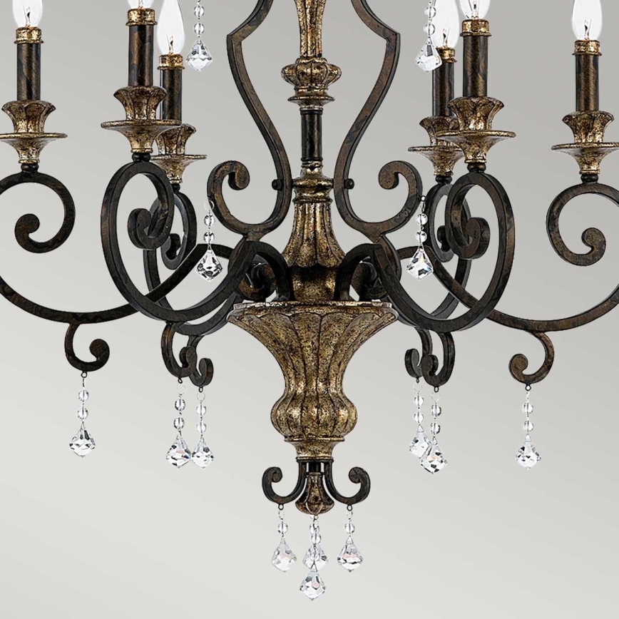 Quoizel - Lustre à chaîne MARQUETTE 6xE14/60W/230V, finition bronze