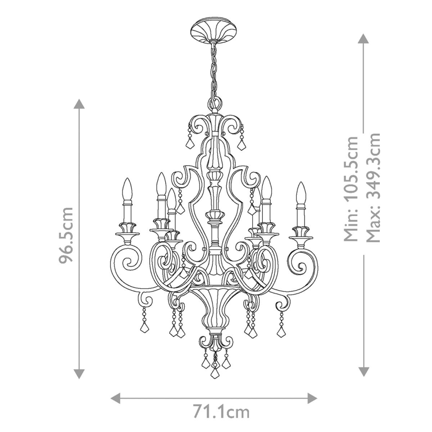 Quoizel - Lustre à chaîne MARQUETTE 6xE14/60W/230V, finition bronze