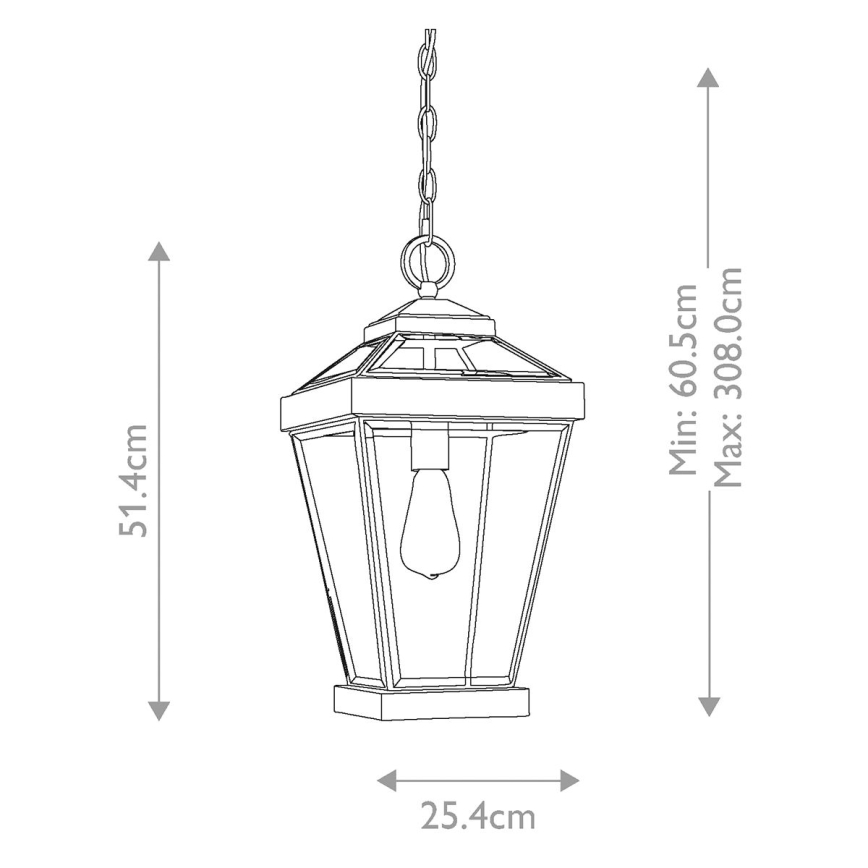 Quoizel - Lampadario da esterno a sospensione con catena RAVINE 1xE27/60W/230V IP23 marrone