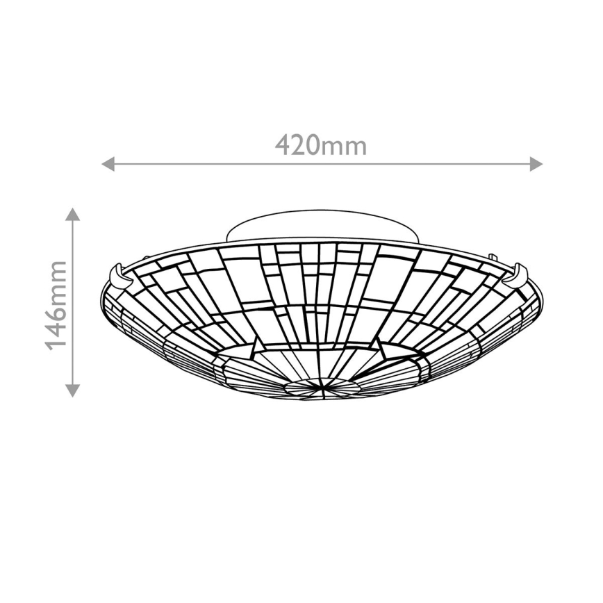 Quoizel - Plafoniera Tiffany REED 2x E27/60W/230V Ø 42 cm