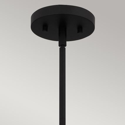 Quoizel - Lampadario a sospensione con supporto rigido ROYER 1xE27/60W/230V diametro 30,2 cm limpido/nero/beige