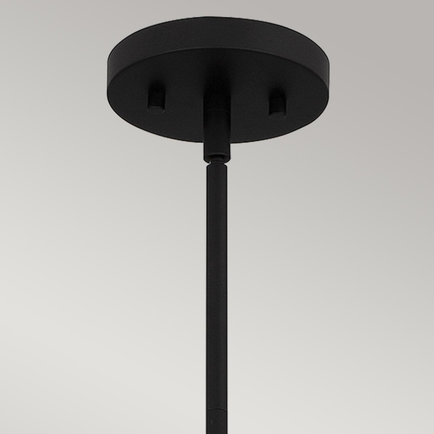 Quoizel - Lampadario a sospensione con supporto rigido ROYER 1xE27/60W/230V diametro 30,2 cm limpido/nero/beige