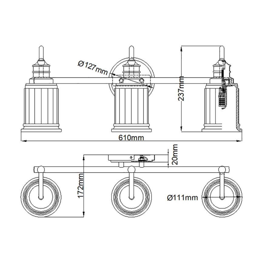 Quoizel - Applique murale LED pour salle de bains SWELL 3xG9/3W/230V IP44 chrome brillant
