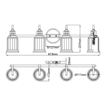 Quoizel - Applique murale LED pour salle de bains SWELL 4xG9/3W/230V IP44 chrome brillant