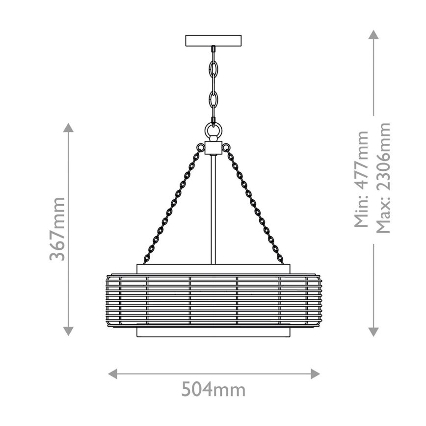 Quoizel - Lustre sur chaîne WAYLON 4xE27/60W/230V Ø 50,4 cm brun/blanc