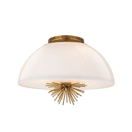 Quoizel - Deckenleuchte an Stange STARING 3xE14/40W/230V d 45,7 cm golden/Patina/weiß