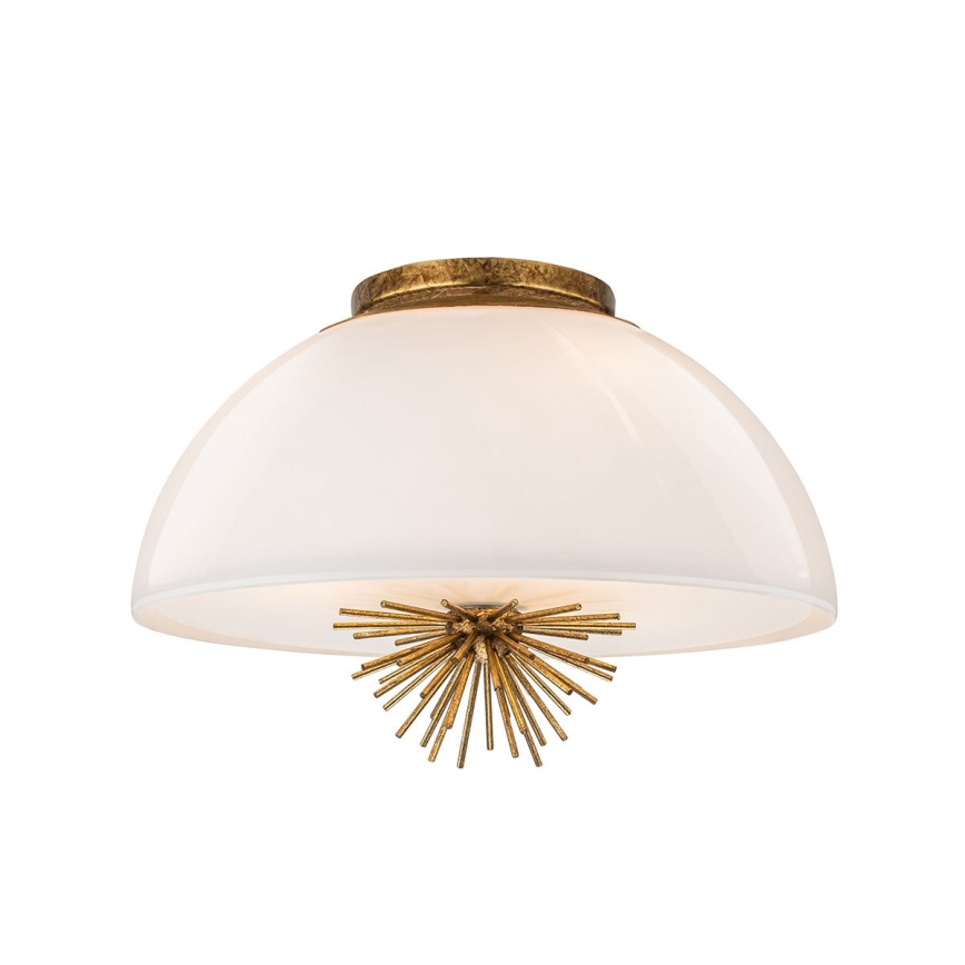 Quoizel - Deckenleuchte an Stange STARING 3xE14/40W/230V d 45,7 cm golden/Patina/weiß