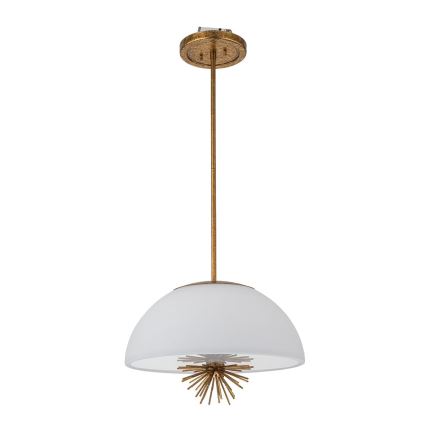 Quoizel - Lampadario a sospensione con supporto rigido STARING 3xE14/40W/230V diametro 45,7 cm oro/patina/bianco