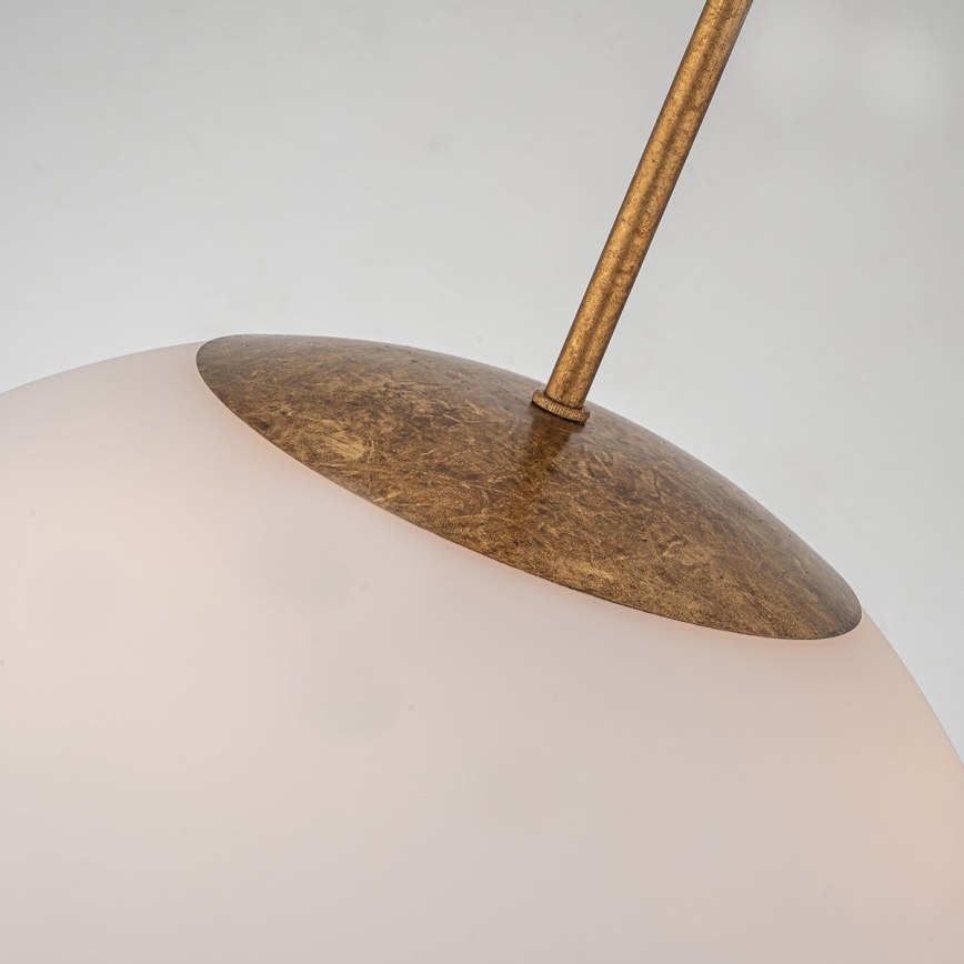 Quoizel - Lampadario a sospensione con supporto rigido STARING 3xE14/40W/230V diametro 45,7 cm oro/patina/bianco