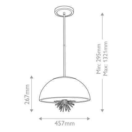 Quoizel - Lampadario a sospensione con supporto rigido STARING 3xE14/40W/230V diametro 45,7 cm oro/patina/bianco